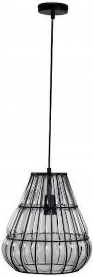 Wofi Banks Pendant Light Black with Socket E14, E.14 29cm