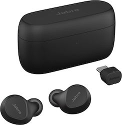 Jabra Evolve2 In-ear Bluetooth Handsfree Ακουστικά με Θήκη Φόρτισης Μαύρα