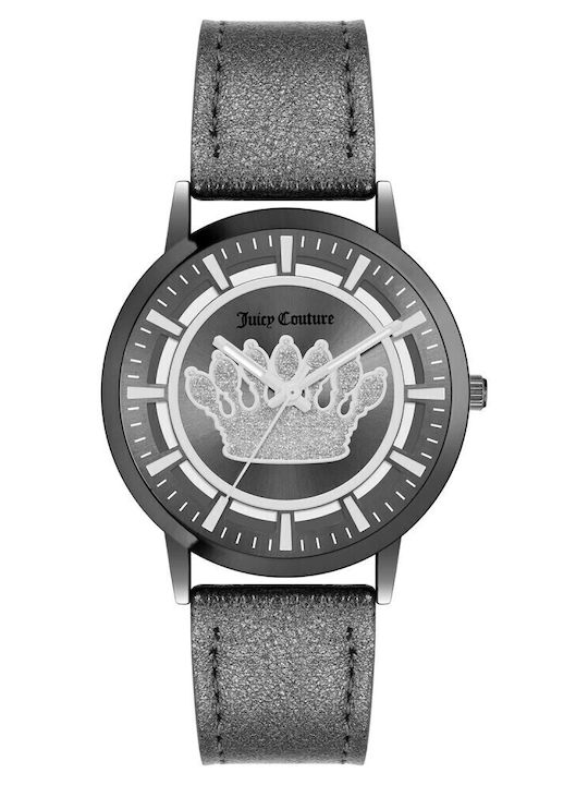 Juicy Couture Дамски Часовник 36мм Кварцов със Сива Кожена Каишка