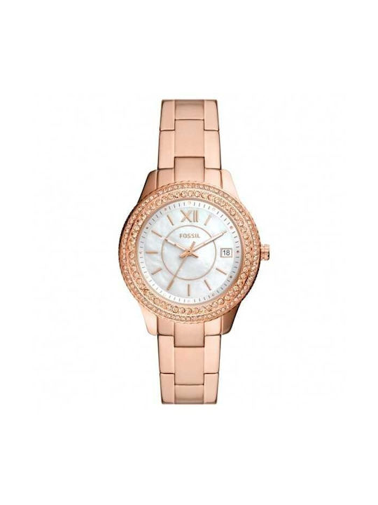 Fossil Stella Ceas cu Rose Gold Brățară Metalică