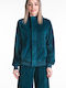 Women's Green Zip-Up Cardigan
