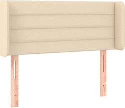vidaXL Fabric Bed Headboard Cream 103x88cm