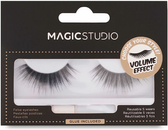 Magic Studio Volume Effect Βλεφαρίδες C Curl Μαύρες με Κόλλα