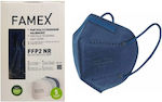 Famex Disposable Protective Mask FFP2 Particle Filtering Half NR Blue 10pcs