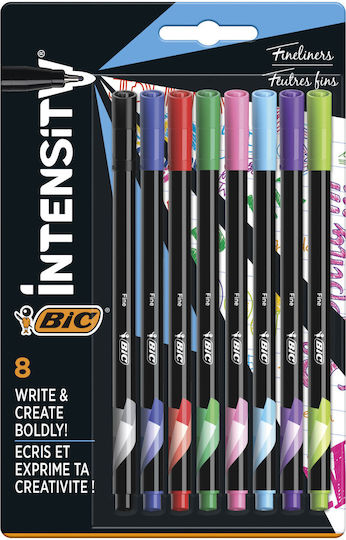BIC Intensity Fine Ανεξίτηλοι Μαρκαδόροι 0.8mm Σετ 8 χρώματα