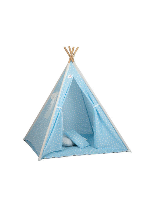 Mother Baby Kids Indian Teepee Play Tent Funny Stars 106-10 Light Blue