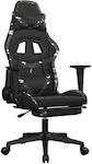 vidaXL 345444 Artificial Leather Gaming Chair with Footrest Camo Black