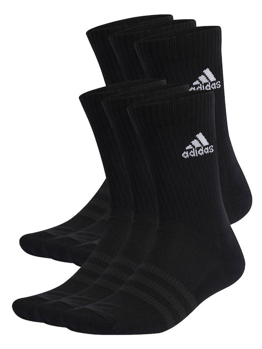 adidas Cushioned Athletic Socks Black 6 Pairs
