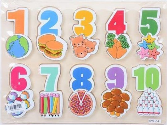 Wooden Kids Peg Puzzle Numbers for 1.5+ years+ Years 20pcs Blue Toys