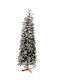 Christmas Tree Double Foliage Slim Snowy 120cm and with Wooden Cross Base