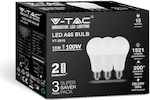 V-TAC LED Bulb E27 A65 Natural White 1521lm 3pcs