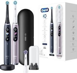 Oral-B iO Series 9 Duo Electric Toothbrush with Timer, Pressure Sensor and Travel Case Black Onyx / Rose Quartz