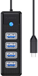 Orico USB-Hub 4 Anschlüsse USB-C PW4U-C3-015-BK-EP