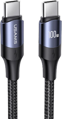 Usams US-SJ526 Braided USB 2.0 Cable USB-C male - USB-C male Μαύρο 3m