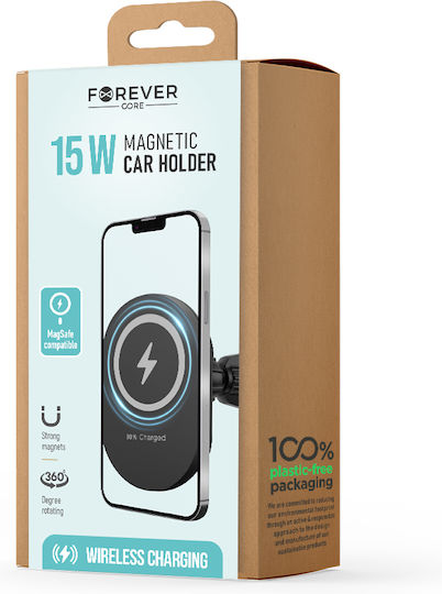 Forever Core MSH-140 Auto Handyhalterung mit Magnet und Kabelloses Laden MagSafe Schwarz