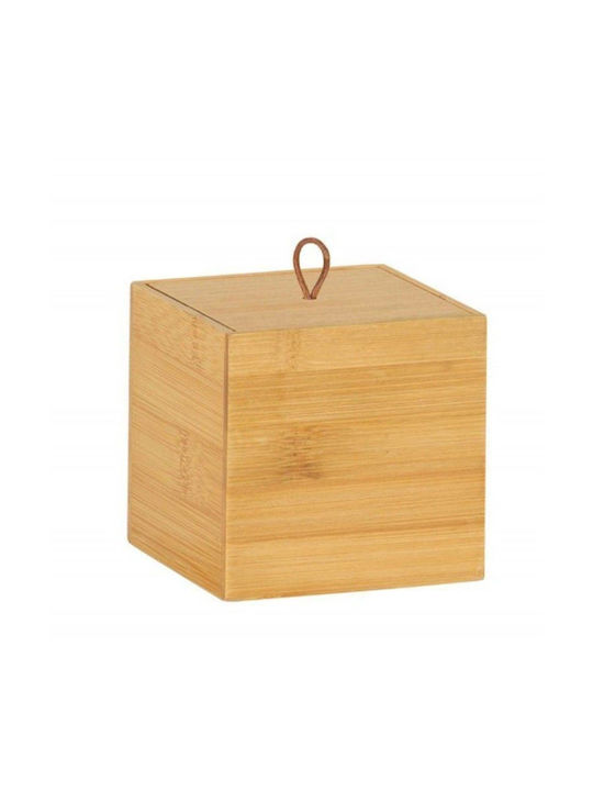 Andrea House Storage Basket Bamboo with Lid Brown 9x9x9cm 1pcs