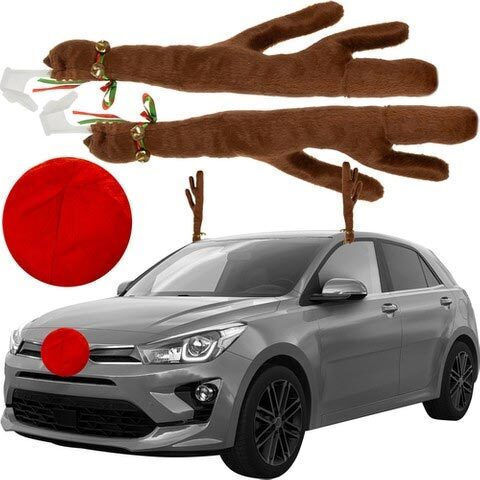 Xtrobb 1cm Decorative Reindeer Horns and Nose for Car 12x43cm