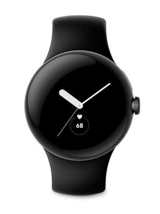 Google Pixel Watch eSIM Oțel inoxidabil 41mm cu eSIM și pulsometru (Matte Black case/Obsidian Active band)