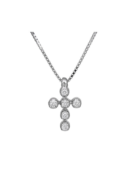 Women's Cross 18K White Gold with Diamonds 044396 044396 18 Carat Gold