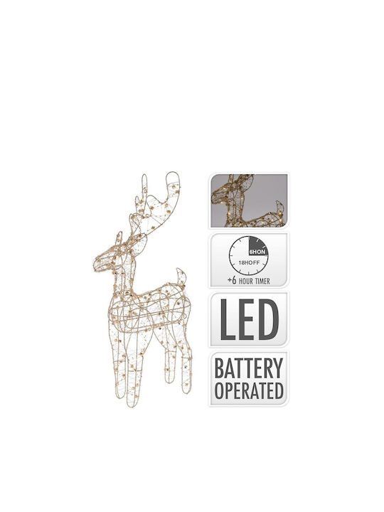 Beleuchtet Weihnachtliche Figur Rentier Beige Höhe 50cm