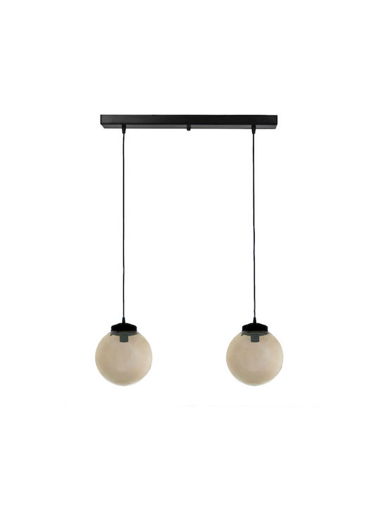 Heronia Fume Pendant Light Suspension Rail for Socket E27 Black