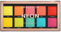 Profusion Cosmetics 10 Shade Παλέτα με Σκιές Ματιών σε Στερεή Μορφή Neon 16gr