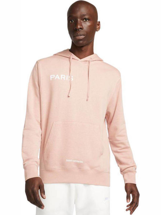 Nike Paris Saint-Germain Club Φούτερ Rose Whisper με Κουκούλα