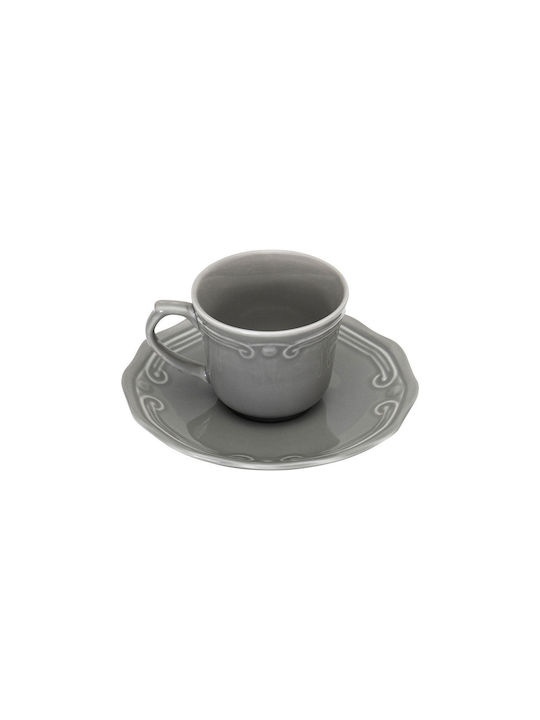 Estia Athénée Porcelain Coffee Cup Set 100ml Gray