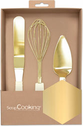 Scrap Cooking Metallic Serving Utensil Set Gold 3pcs