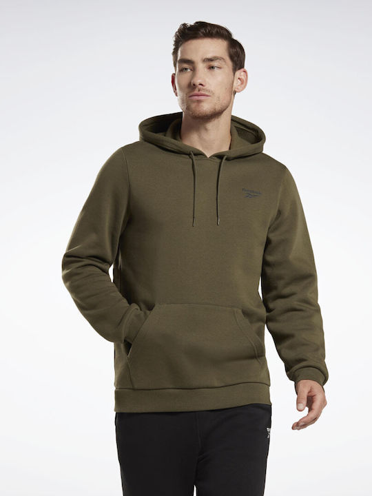 Reebok Ανδρικό Φούτερ με Κουκούλα και Τσέπες Χακί