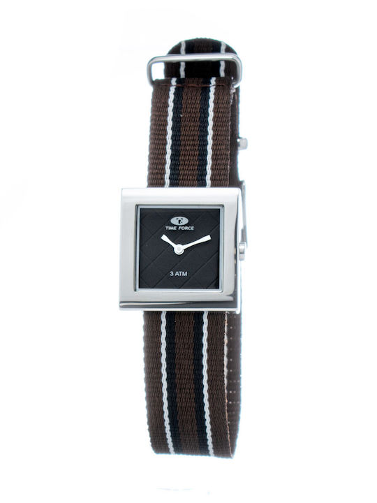 Time Force Women's Watch with Black Leather Strap