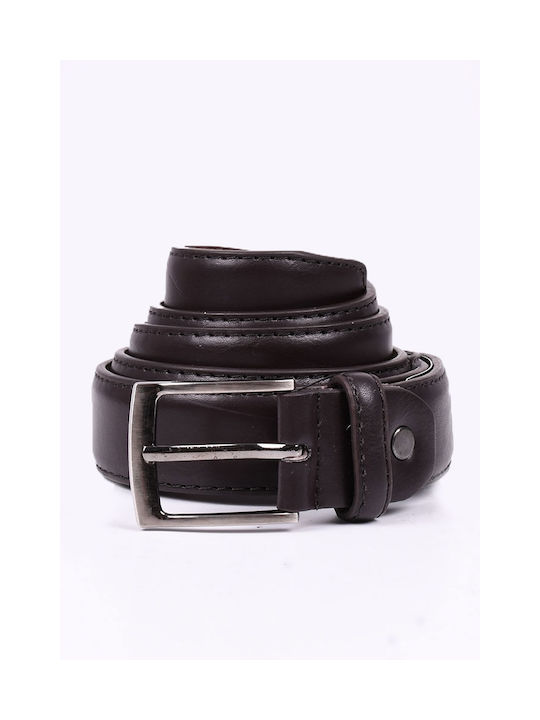 Men's leatherette belt Brown