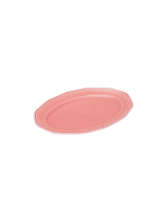 Estia Athénée Plate Shallow Oval made of Porcelain Pink 25cm