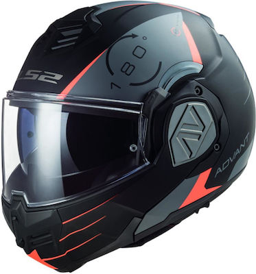 LS2 FF906 Advant Modular Helmet with Sun Visor ECE 22.06 1650gr Codex Matt Black Titanium