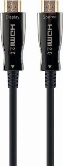 Cablexpert Active Optical HDMI 2.0 Premium High Speed 4K 60Hz HDR Cable HDMI male - HDMI male 50m Μαύρο