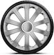 J-Tec Car Hubcap Set Modena 13" 4pcs Silver