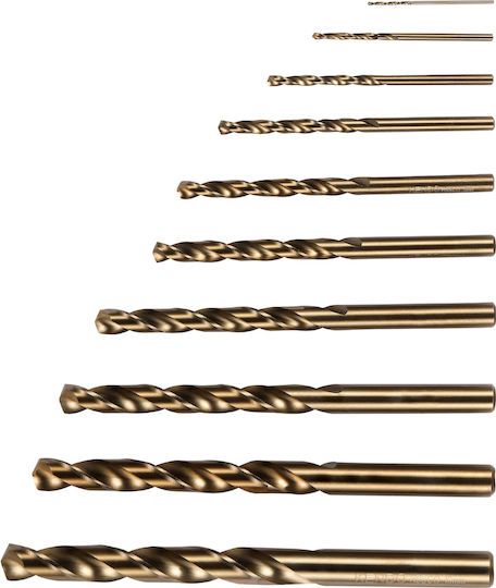 Kendo Set of 10 Drills HSS with Cylindrical Shank for Metal