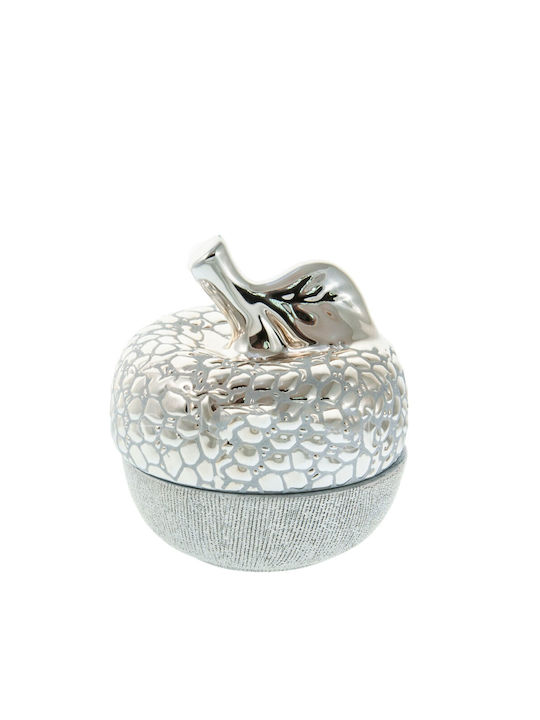 Karvounis Vintage Φοντανιέρα Keramik mit Deckel 16x16cm Silber