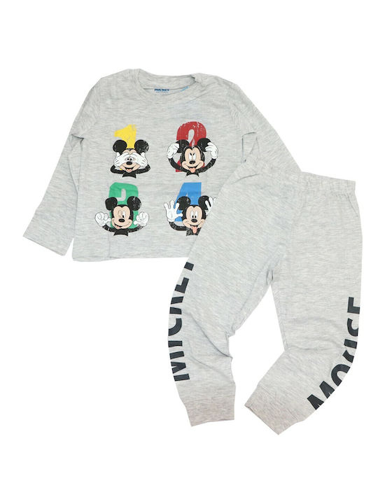 Disney Set Top & Bottom Kids Winter Cotton Pyjamas Gray