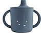 Trixie Baby Cup with Handles and Straw Mrs Elephant made of Silicone Blue 207ml for 6m+m+