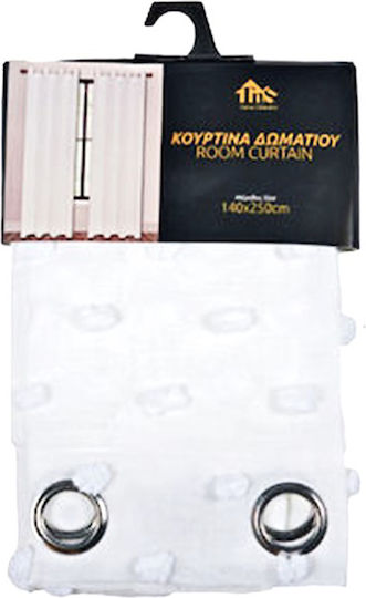 TnS Curtain with Grommets White 140x250cm