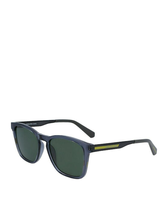 Calvin Klein Men's Sunglasses with Blue Plastic Frame and Green Lens CKJ22642S 050