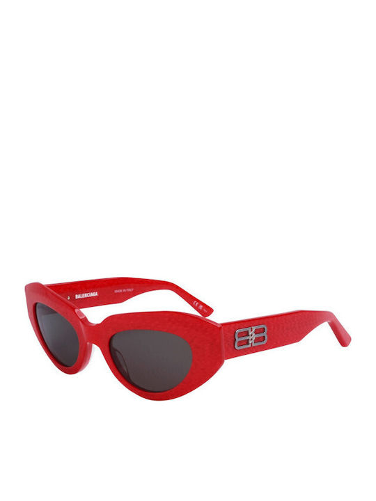 Balenciaga Damen Sonnenbrille mit Rot Kunststoff Gestell und Schwarz Linse