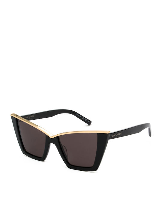 Ysl Feminini Ochelari de soare cu Negru Cadru și Negru Lentilă