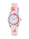 Tikkers Analoge Kinderuhr 25mm Rosa mit Gummi Armband