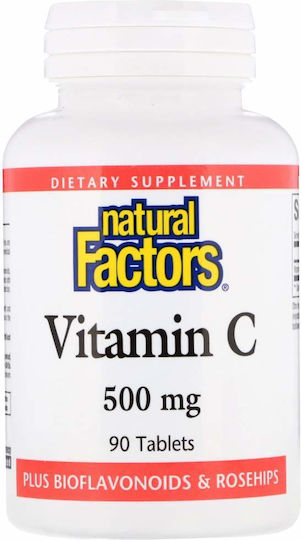 Natural Factors Vitamin C Витамин за Кожата & Антиоксидантно действие 500мг 90 Таблетки
