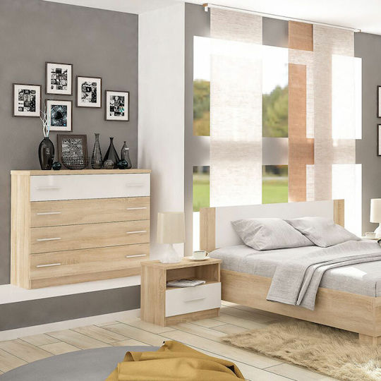 Nachttisch Geneva Natural / White 50x37x45.5cm