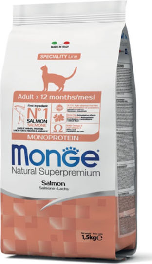 Monge Monoprotein Adult Cat Dry Food with Salmon 1.5kg