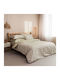 Vesta Home Duvet Cover Set Cotton Satin King Size with 2 Pillowcases 260x240 Sanel 1 Khaki / Olive