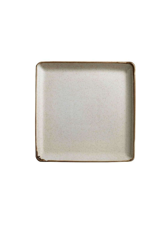 Max Home Mood P02 Πιάτο Ρηχό Τετράγωνο από Πορσελάνη Cinnamon 25x25cm